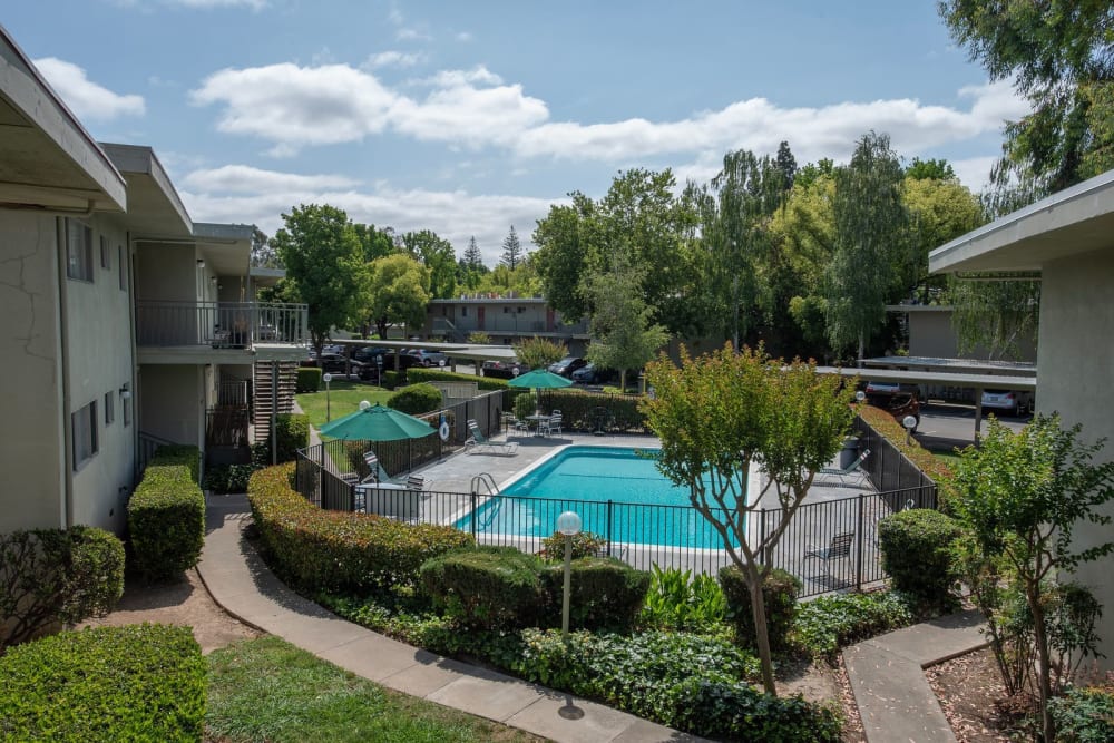 Swimming pool at Country Club Gardens in Sacramento, California