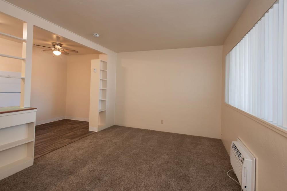 Living room area at Coralaire Apartments in Sacramento, California