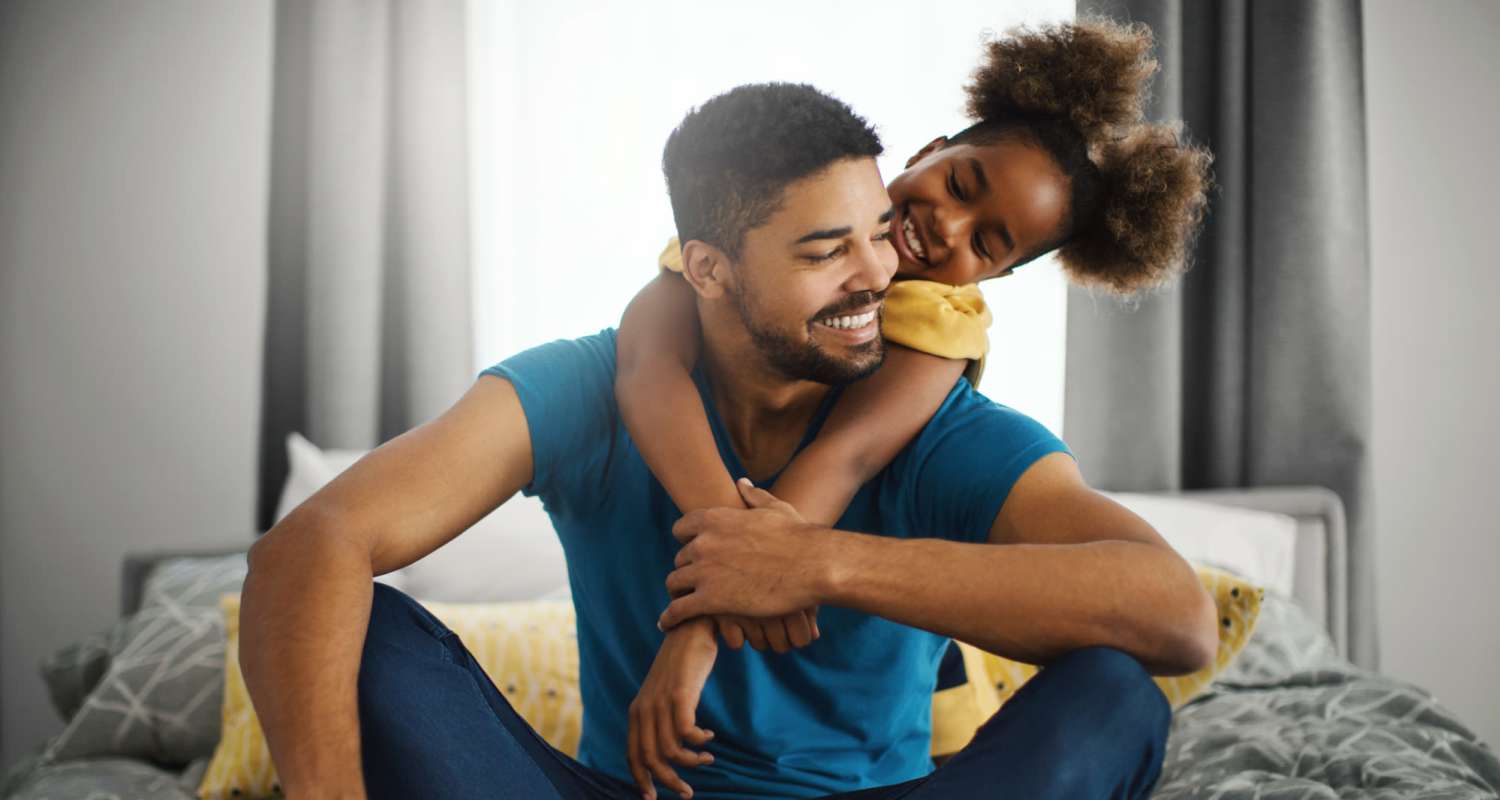 Resident with his daughter in their apartment at Sherwood Pointe Apartments in Shawnee, Oklahoma