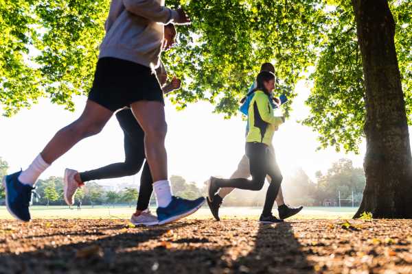 Residents out for a jog near Polo Run Apartments in Stockton, California
