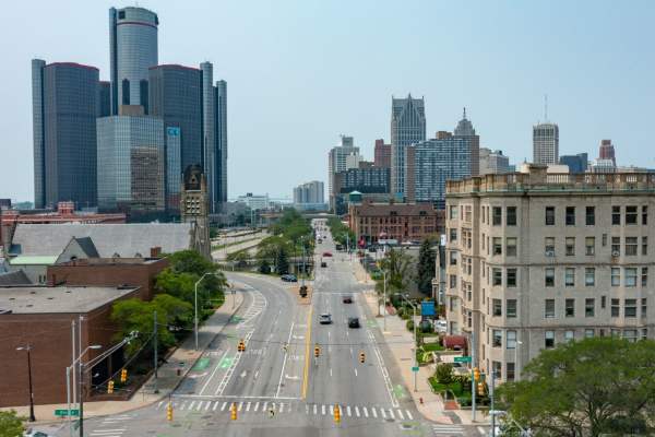 River town neighborhood at Detroit, Michigan