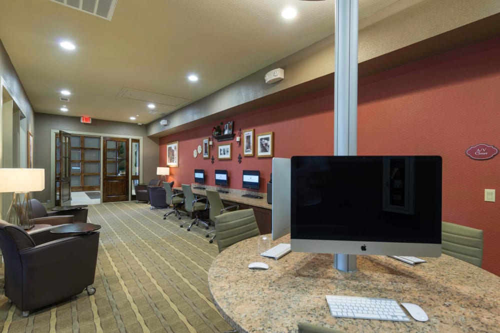 Business center at Arrabella in Houston, Texas
