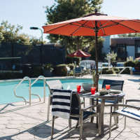 A picnic bbq poolside at a Sequoia property