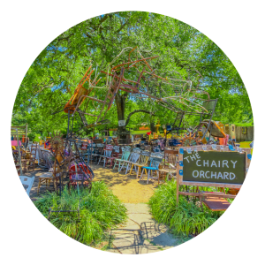 The Chairy Orchard, a tourist destination near Sunstone Village in Denton, Texas.