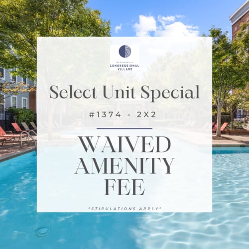 Specials at Residences at Congressional Village in Rockville, Maryland