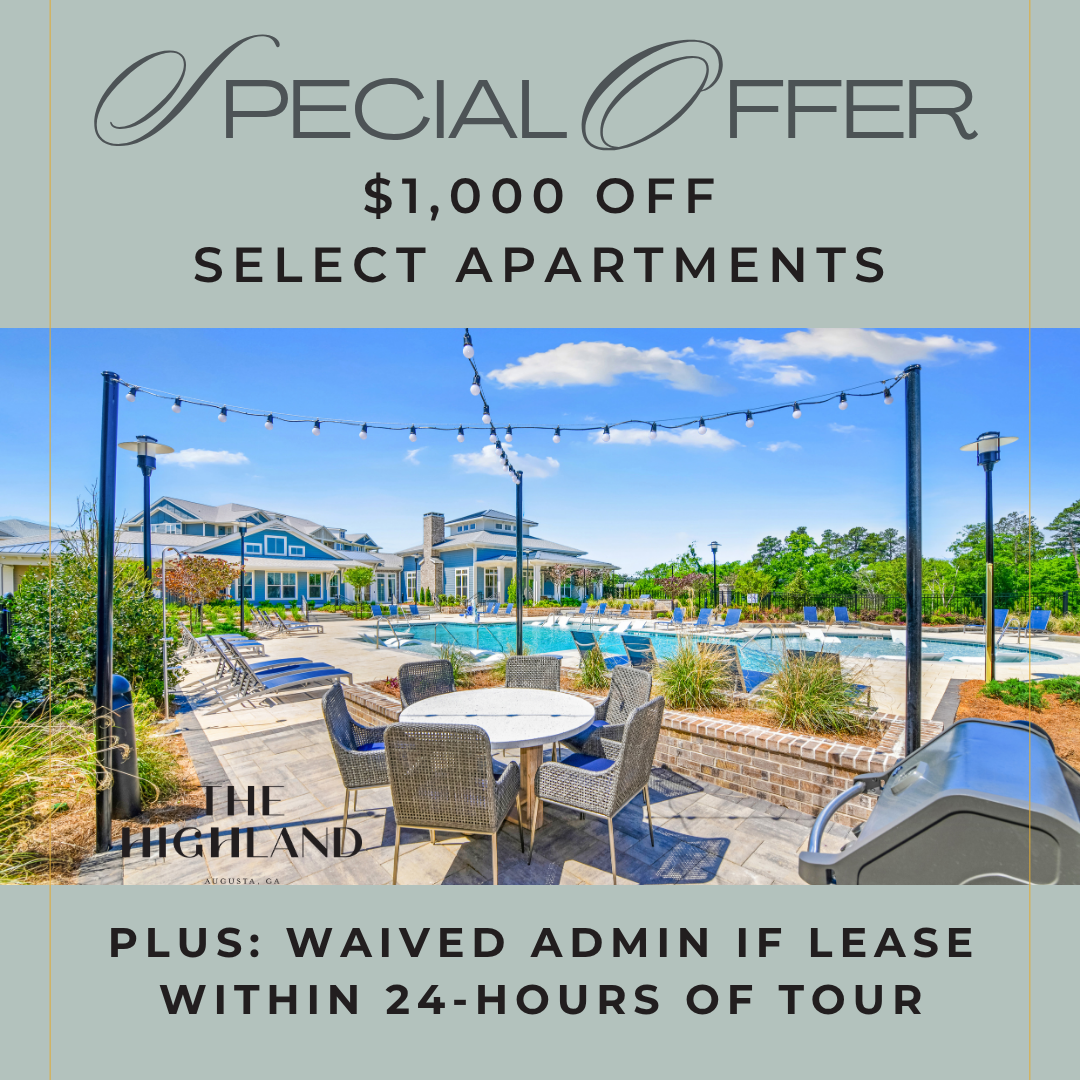  Current special at The Highland in Augusta, Georgia 