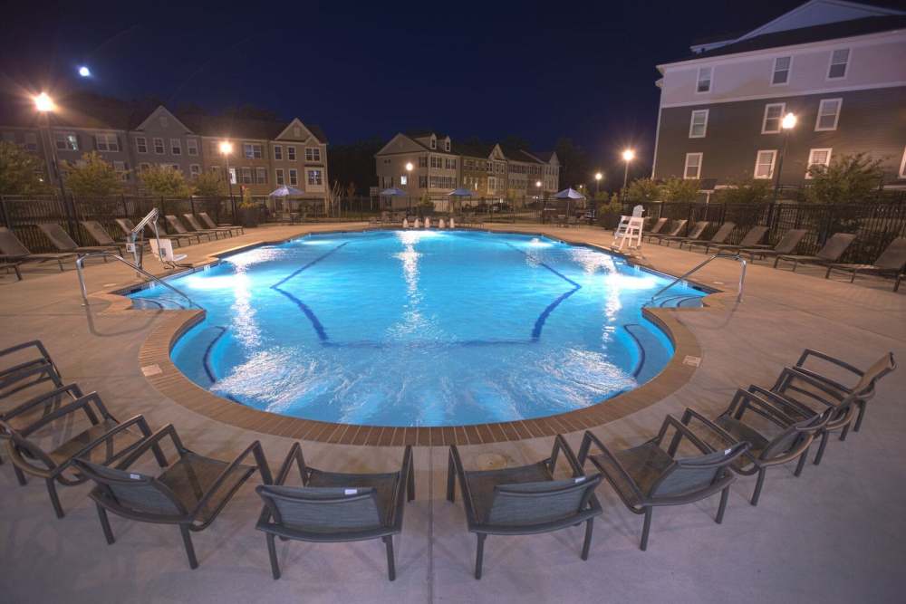 Resort-style pool at The Elms at Signal Hill Station in Manassas, Virginia