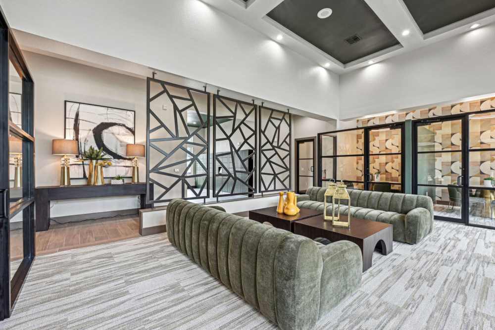 Modern clubhouse at Barron Park in Pearland, Texas