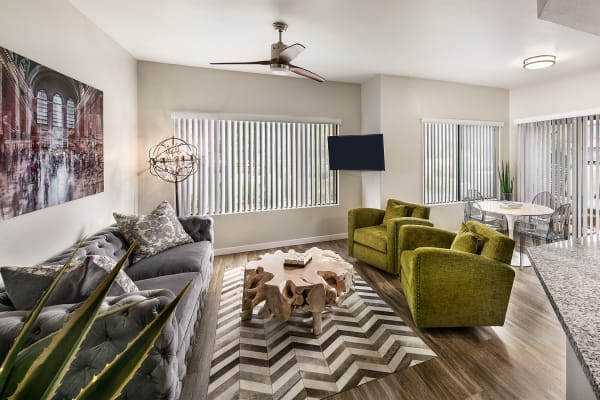 Bright Living Room at Waterside at Ocotillo in Chandler, Arizona
