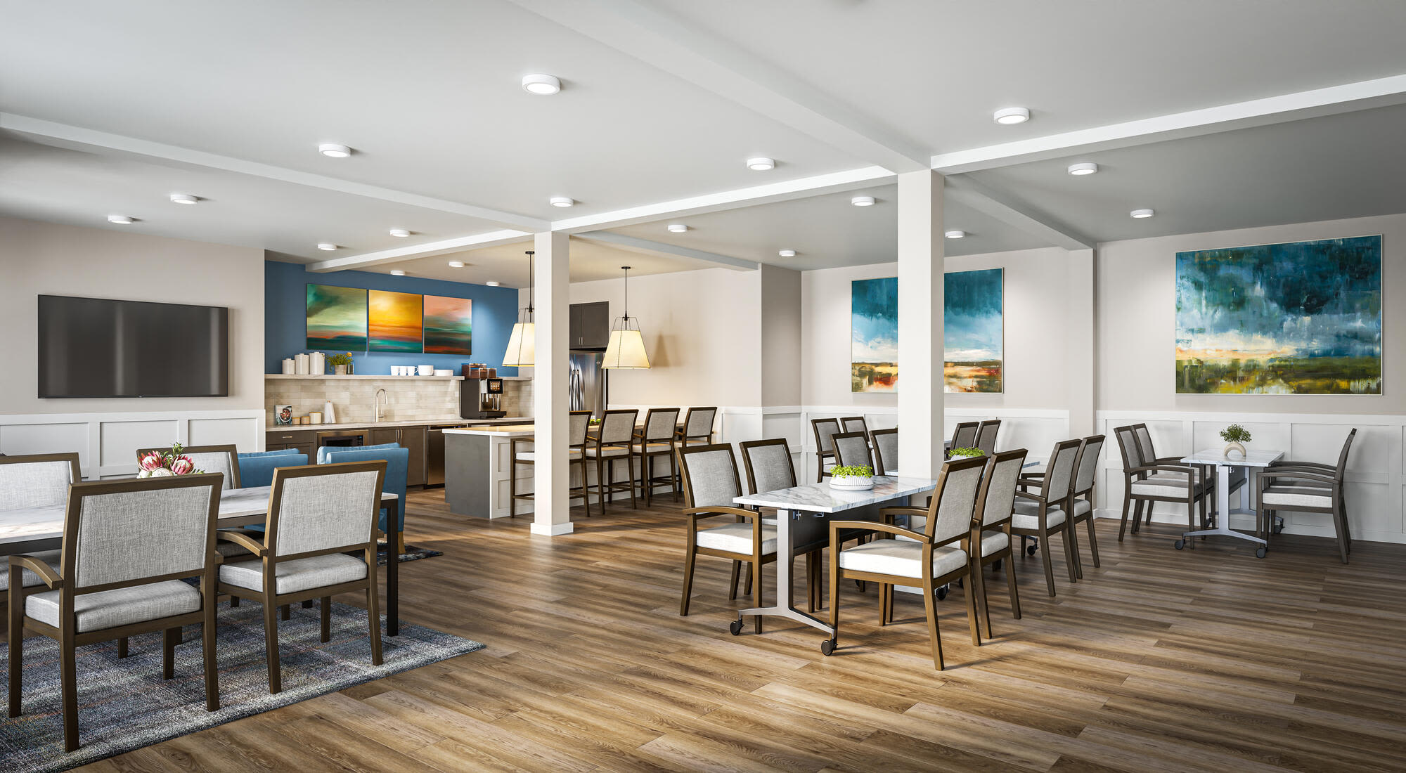 Interior Amenity Clubroom at The Cascade at Foundry Creek in Richmond, Virginia