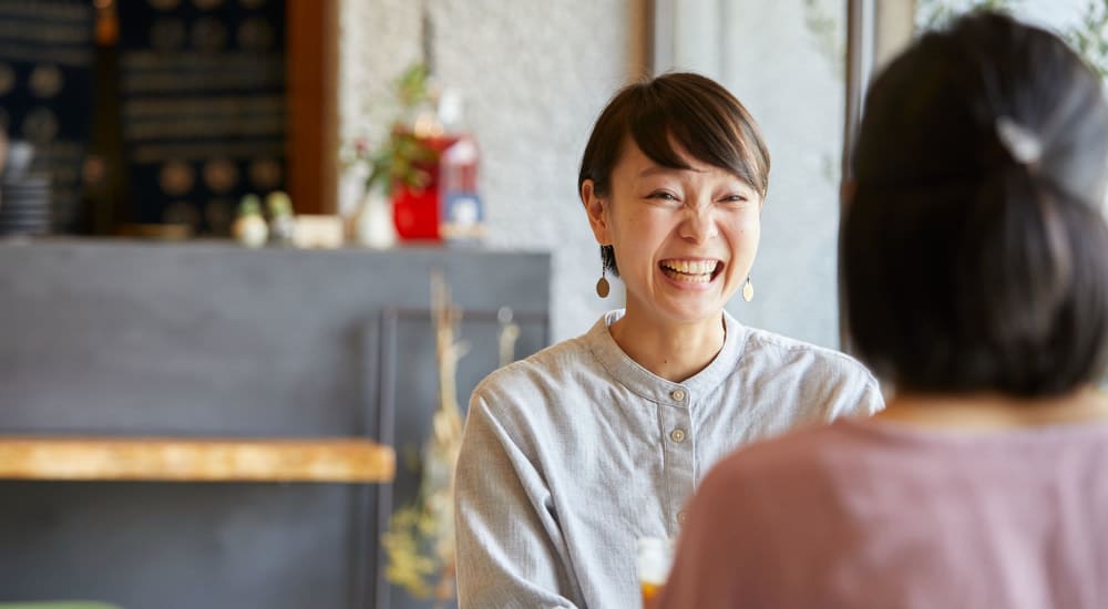 Residents at a coffee shop near Country Club Village in Stockton, California