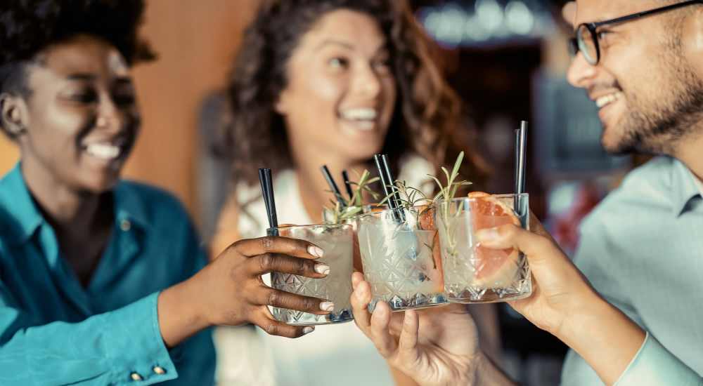 Residents having drinks near Coral Wood Court in Reseda, California