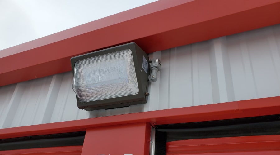 Bright outdoor lighting at KO Storage of Austin in Austin, Minnesota