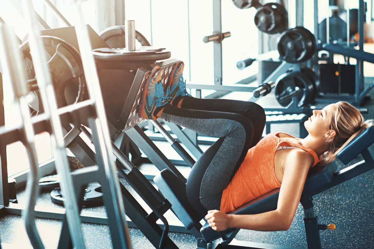 Resident in a fitness center at Butler Park in Andrews, Texas