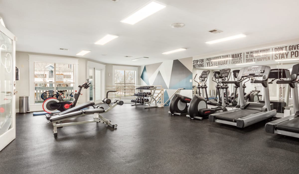 Fitness center with exercise equipment at Sterling Place in Columbus, Ohio