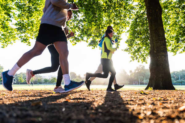 Residents jogging at Napa Creek Terrace in Napa, California