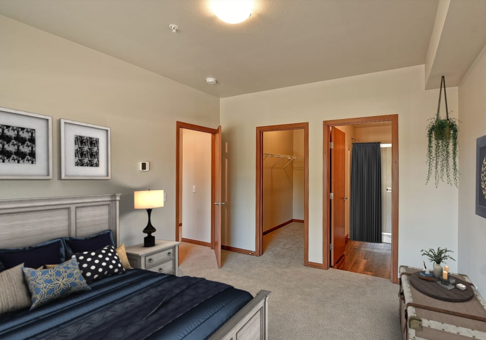 Model bedroom at Deer Haven in Wenatchee, Washington