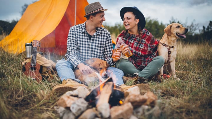 Couple camping near Legends at White Oak in Ooltewah, Tennessee 