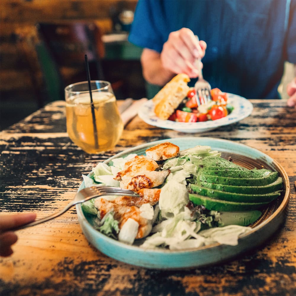 California Tex-Mex meals about to be enjoyed by residents at a restaurant near Mission Rock at Sonoma in Sonoma, California