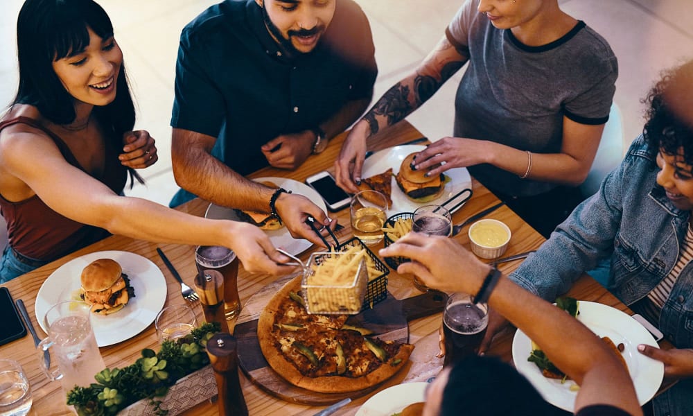 Residents out for dinner near Castilian in Concord, California