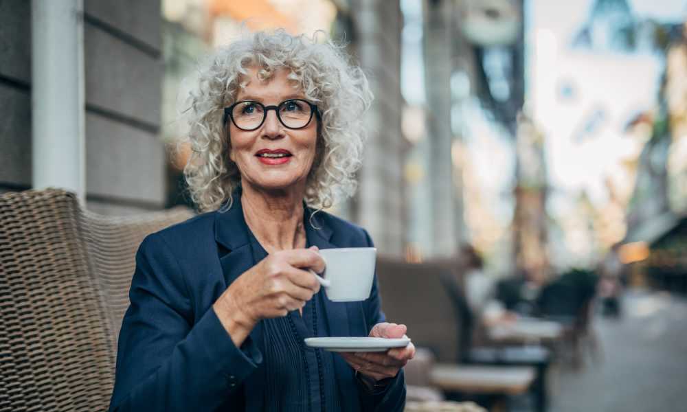 A staff member having a coffee near Heirloom by Ovation in Las Vegas,Nevada