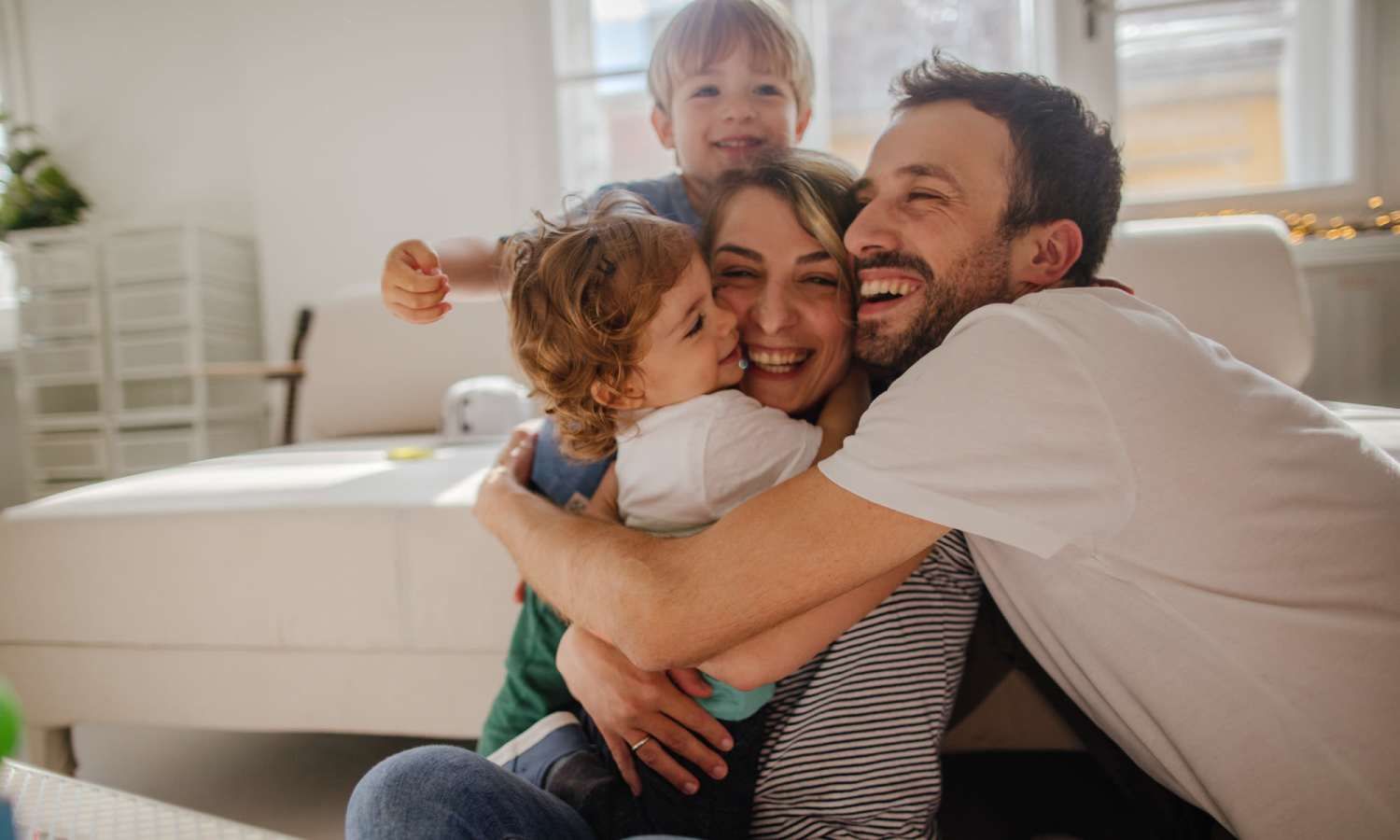 Residents laughing with their kids at Seacoast Apartments in St Marys, Georgia