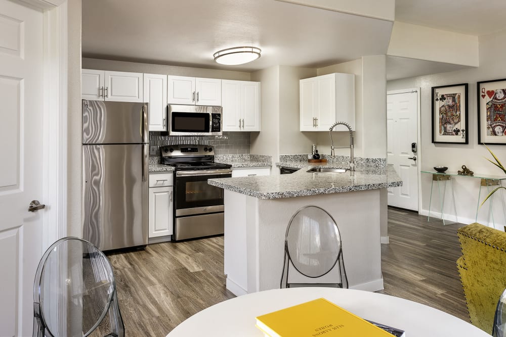 Stainless-steel appliances at Waterside at Ocotillo in Chandler, Arizona