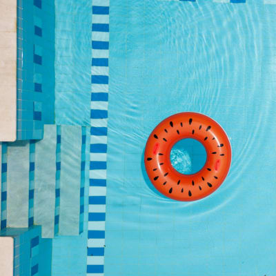 a swimming pool with a floatie in it at Shadow Mountain in Twentynine Palms, California