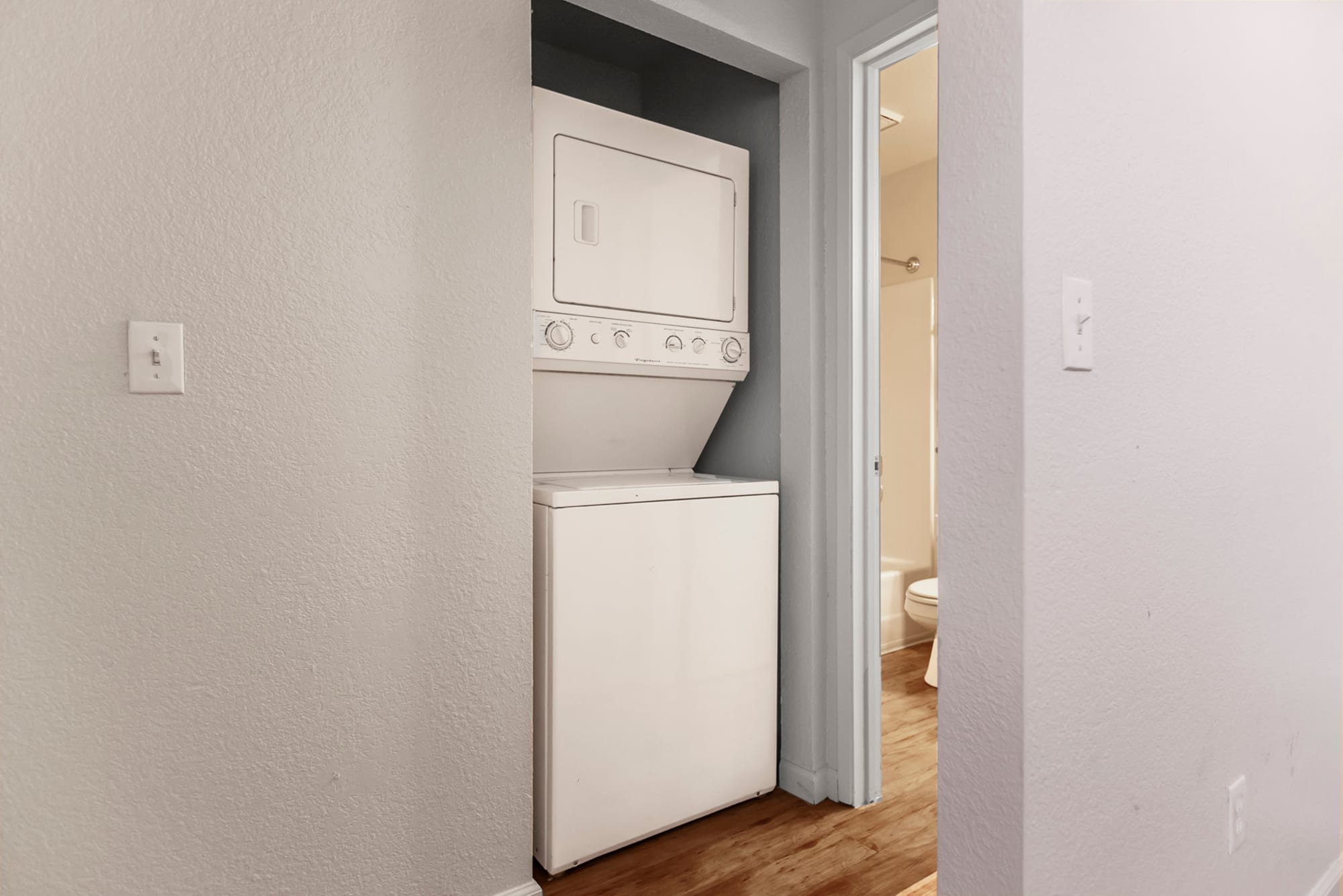 Washer and dryer stack-able at Sommerset Apartments in Vacaville, CA