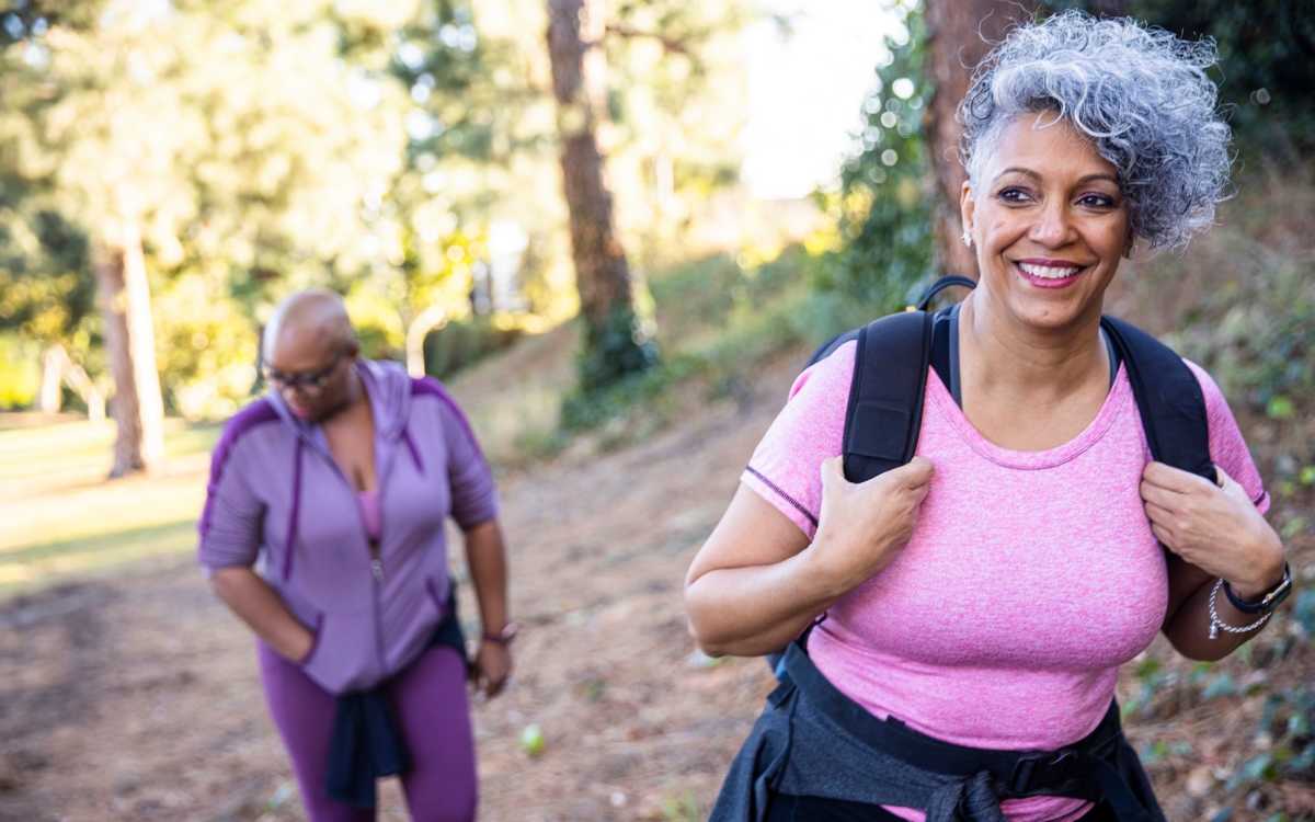 Residents hiking near The Residences at Patapsco in Ellicott City, Maryland