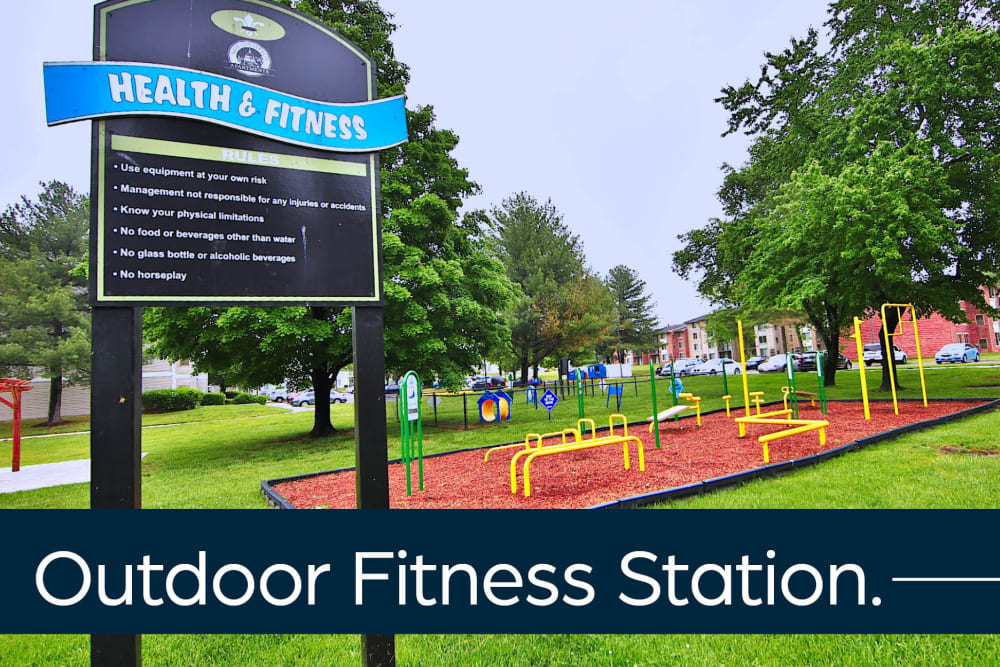 Outdoor fitness place at Northampton Apartment Homes