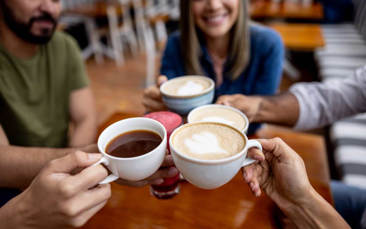 Residents enjoying coffee near Iwood I in Inglewood, California