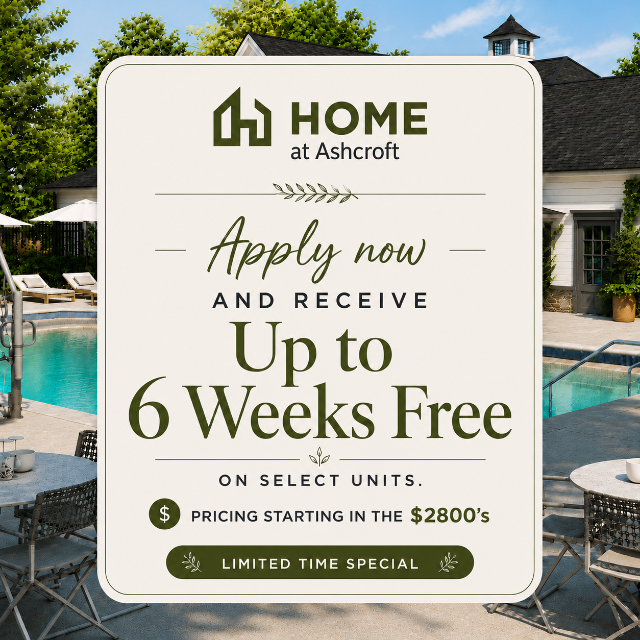 Home at Ashcroft - Special!