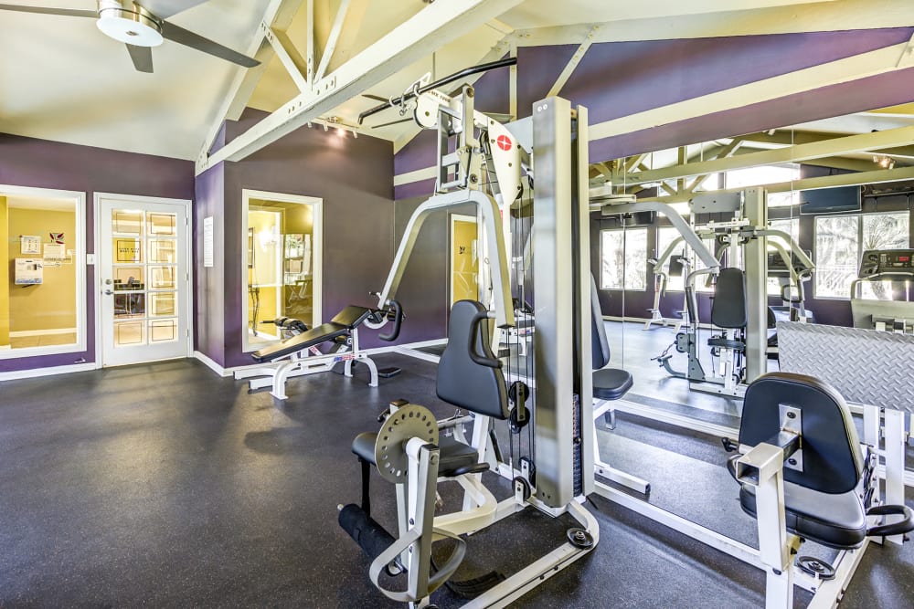 Spacious fitness center at Olive Ridge in Pomona, California