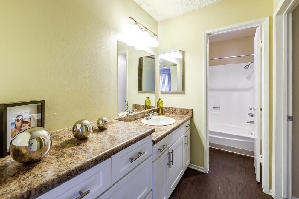 Model bathroom at Olive Ridge in Pomona, California