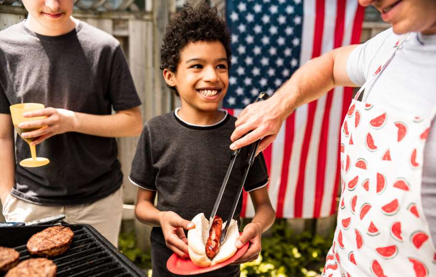 Resident family enjoying their food near Maple Leaf Apartments in Merrillville, Indiana