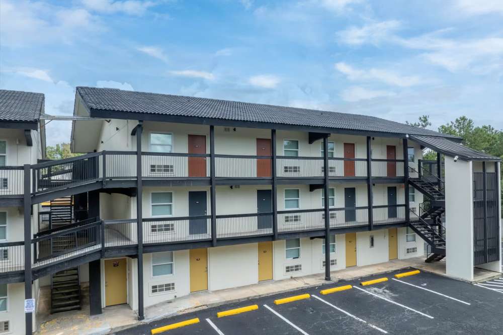 Apartment Building View with Parking  at Broadview Apartments in Columbia, South Carolina