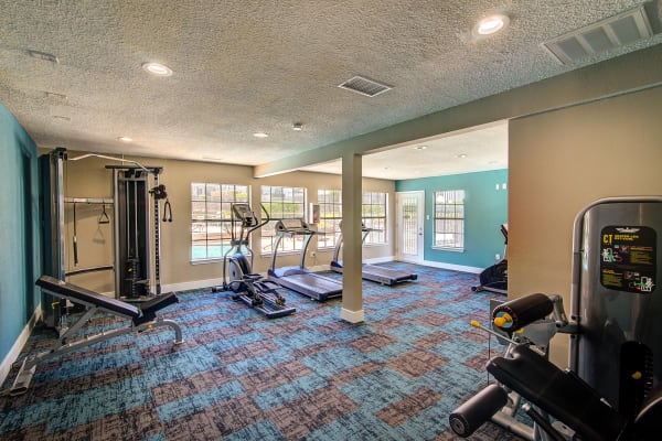 Fitness center at Canyon Grove in Grand Prairie, Texas