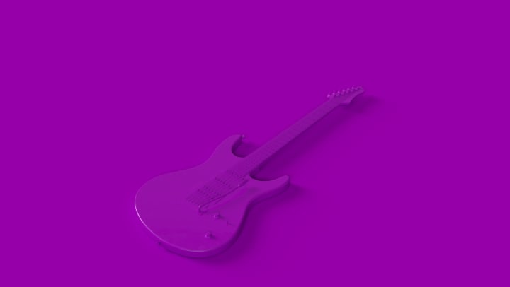 Image of purple guitar for blog at Olympus 7th Street Station in Fort Worth, Texas