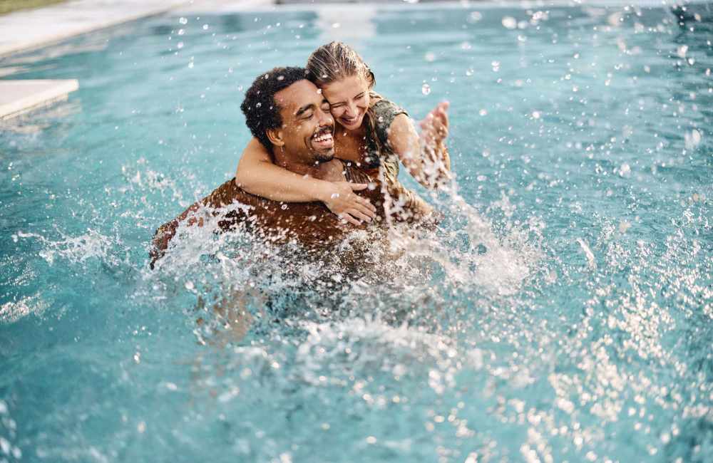 Residents enjoying in swimming pool at Winchester Run in Oklahoma City, Oklahoma