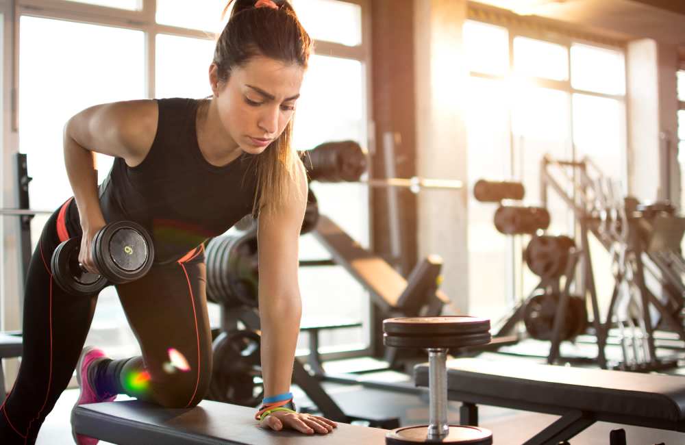 Resident woking in gym at The Morgan in Bedford, Texas