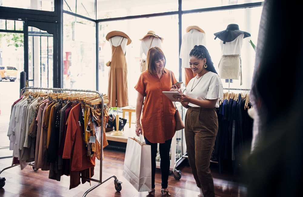 Resident shopping at a boutique near Cambridge Manor Apartments in Lansing, Michigan