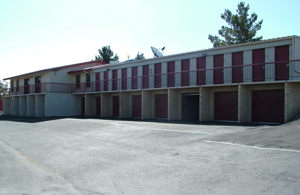 Street view of entrance to Budget Mini Storage