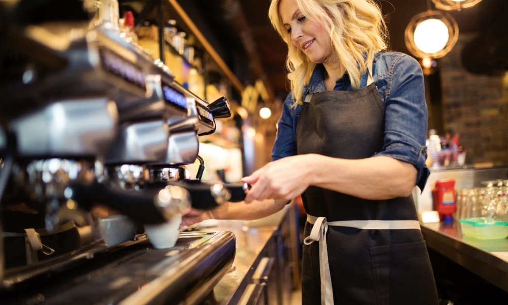 Barista making coffee near Westover on 80 in Mesquite, Texas