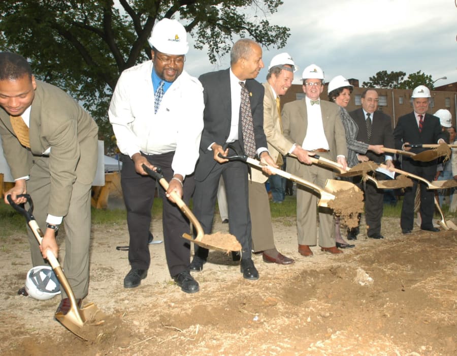 Employees breaking ground on a new development project at Horning in Washington, District of Columbia