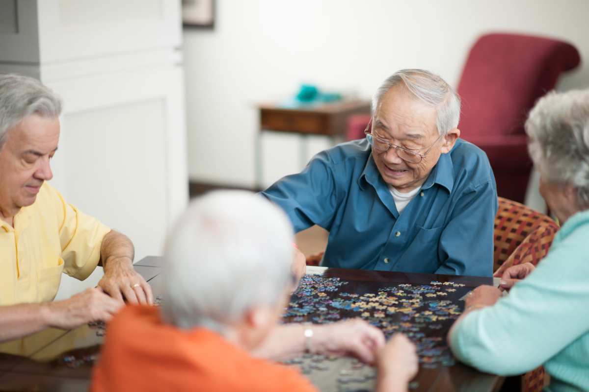 Residents playing a game at Villas At Meadow Springs in Ankeny, Iowa