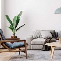 Stylish living room with modern furniture at Continuum 115 in Mooresville, North Carolina