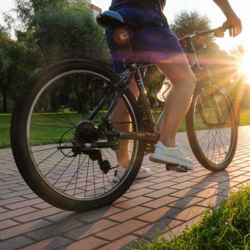 Cycling at the sunset at UCE Apartment Homes in Fullerton, California