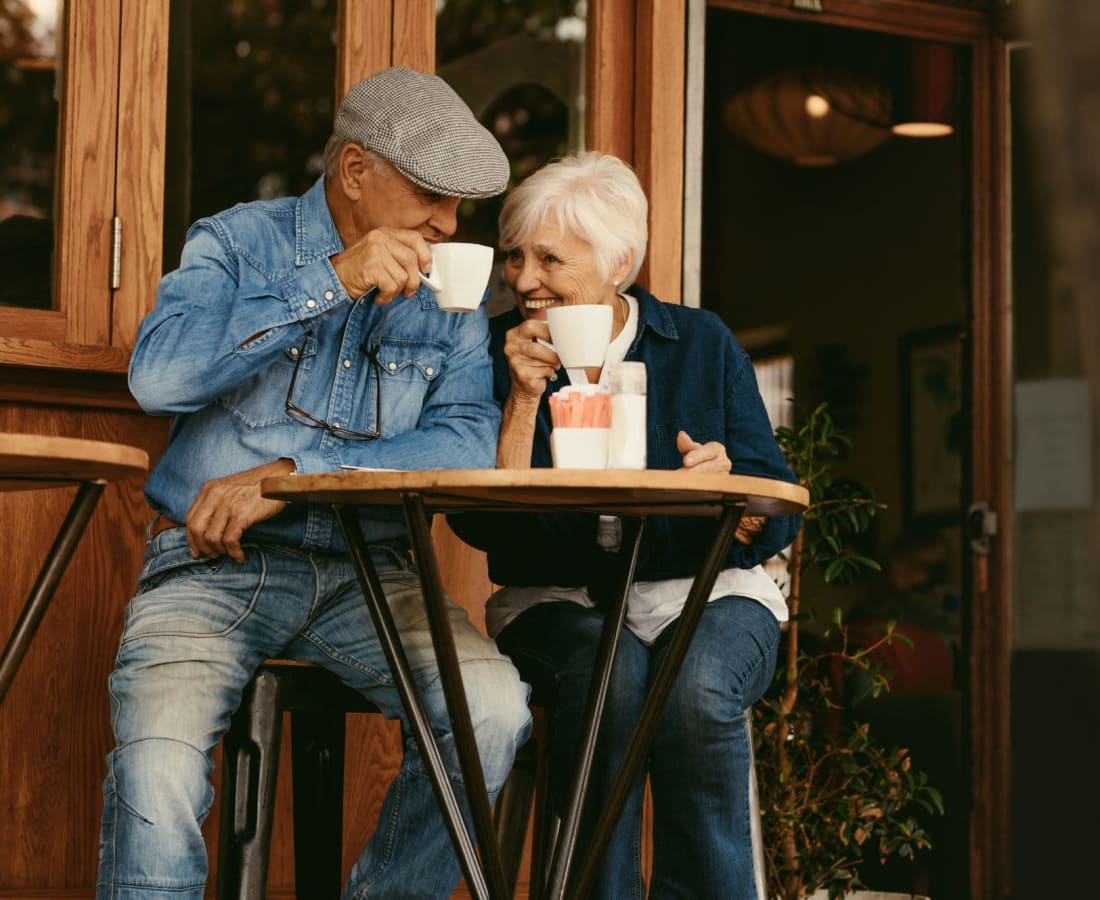 Resident couple at a coffee shop near Delano in Mesa, Arizona