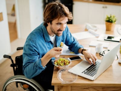 Resident at his dining table at Amador Heights in Concord, California